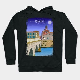 Rimini Italy Vintage Minimal Retro Italian Travel Poster Hoodie